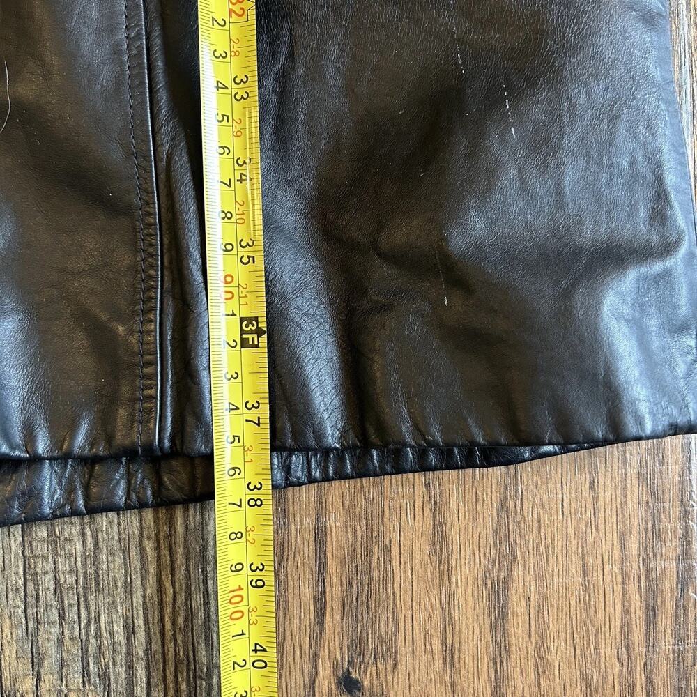 Wilsons Pelle Studio Women’s Size L Long Black Leather Coat 90s Matrix Mob Wife - Picture 10 of 11